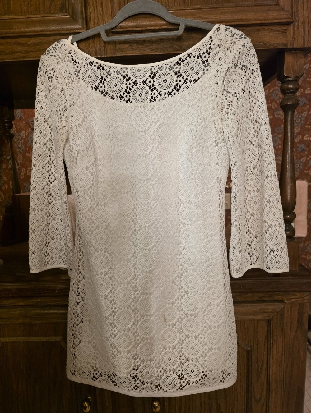 Lilly Pulitzer Lace Overlay Boatneck Dress in White